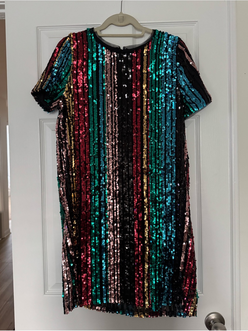 Mi Ami Multicolor Sequin Stripe Party Dress